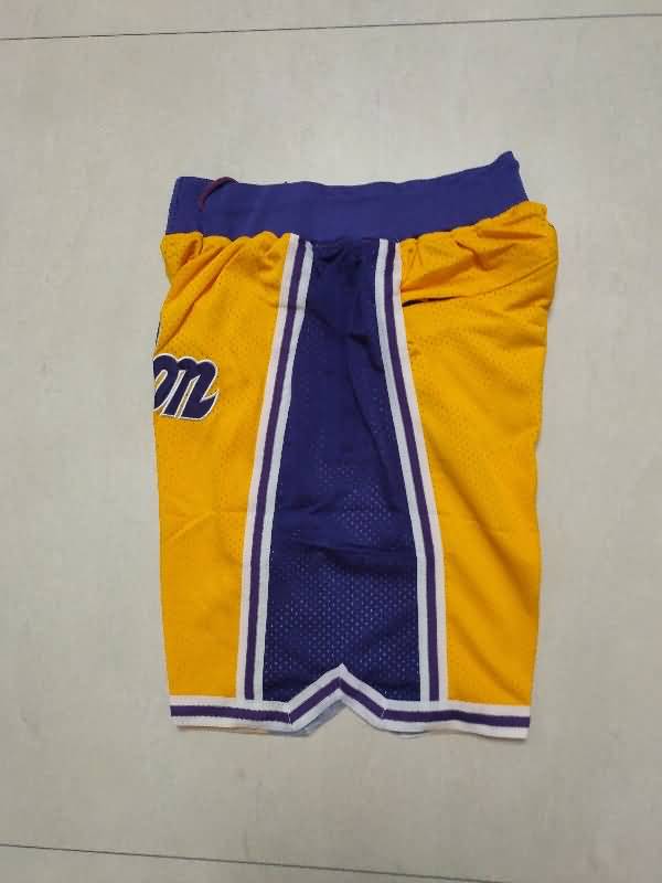 Los Angeles Lakers Just Don Yellow Basketball Shorts 05