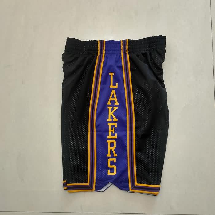 Los Angeles Lakers Black Basketball Shorts 02