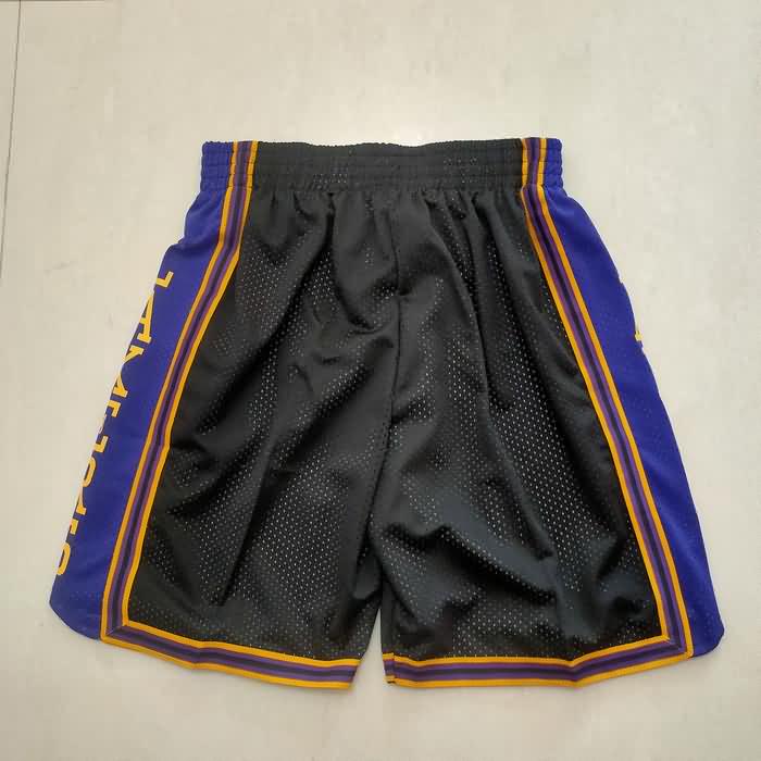 Los Angeles Lakers Black Basketball Shorts 02
