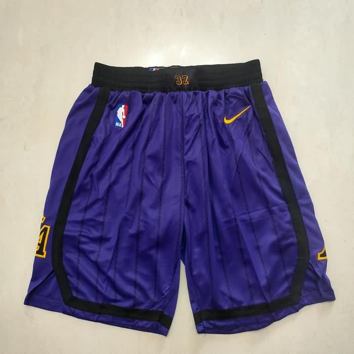 Los Angeles Lakers Purple Basketball Shorts 06