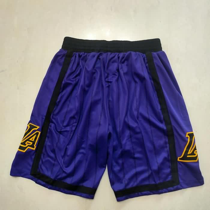 Los Angeles Lakers Purple Basketball Shorts 06