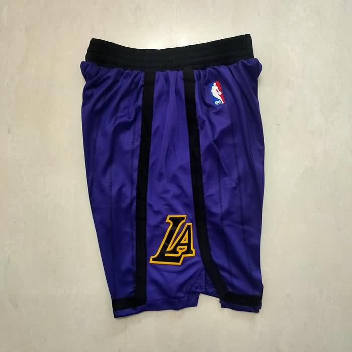 Los Angeles Lakers Purple Basketball Shorts 06