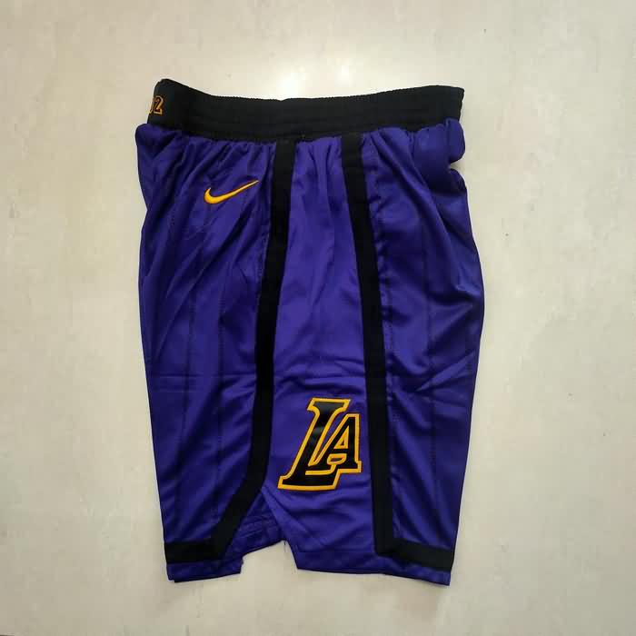 Los Angeles Lakers Purple Basketball Shorts 06
