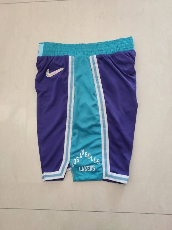 Los Angeles Lakers Purple Basketball Shorts 08