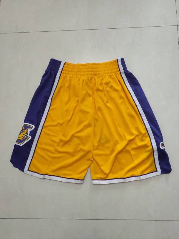Los Angeles Lakers Yellow Basketball Shorts 03
