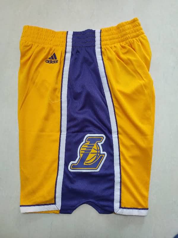 Los Angeles Lakers Yellow Basketball Shorts 03