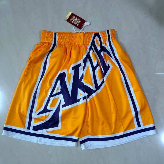 Los Angeles Lakers Mitchell&Ness Yellow NBA Shorts
