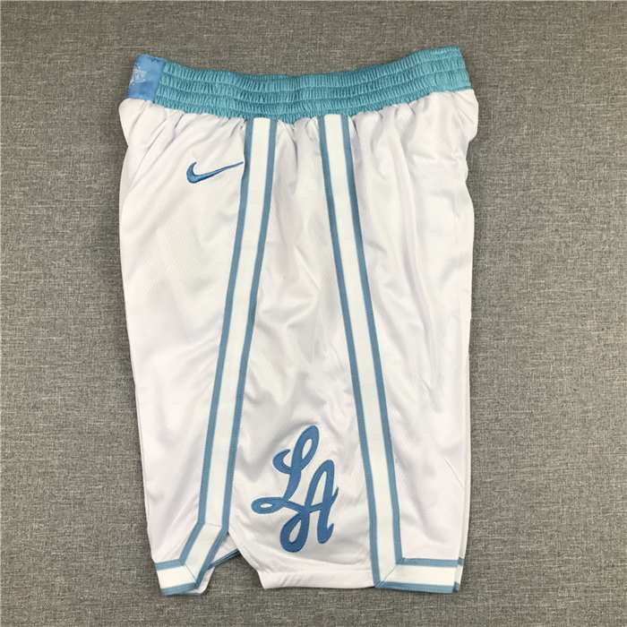 Los Angeles Lakers White City NBA Shorts