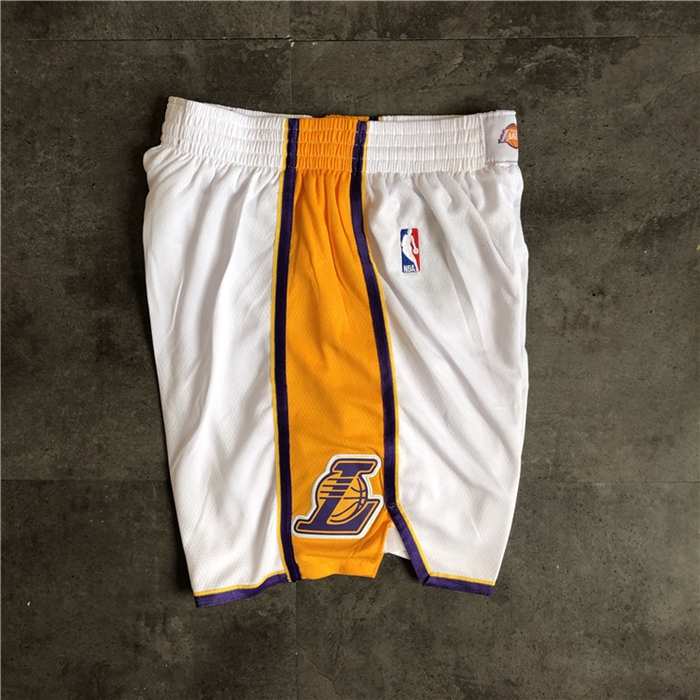 Los Angeles Lakers White NBA Shorts