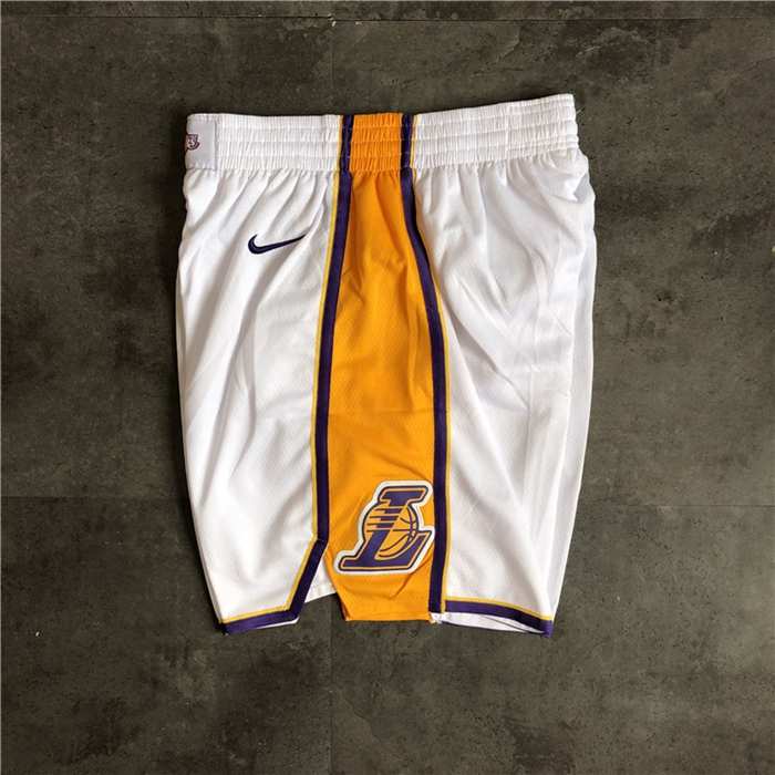 Los Angeles Lakers White NBA Shorts