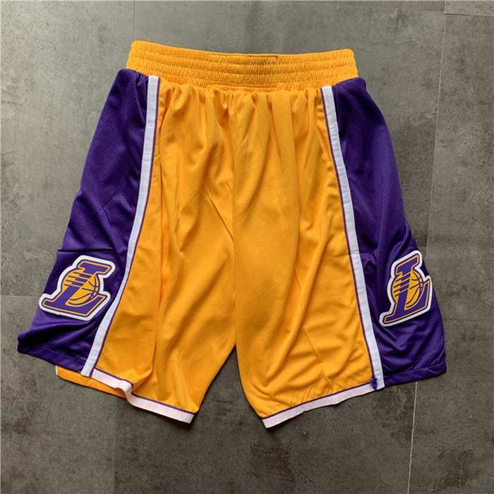 Los Angeles Lakers Yellow NBA Shorts 02