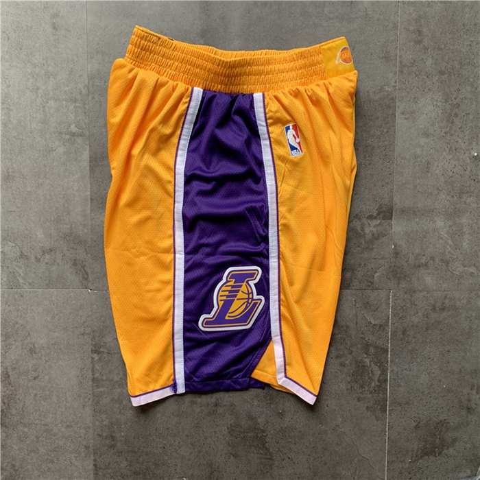 Los Angeles Lakers Yellow NBA Shorts 02