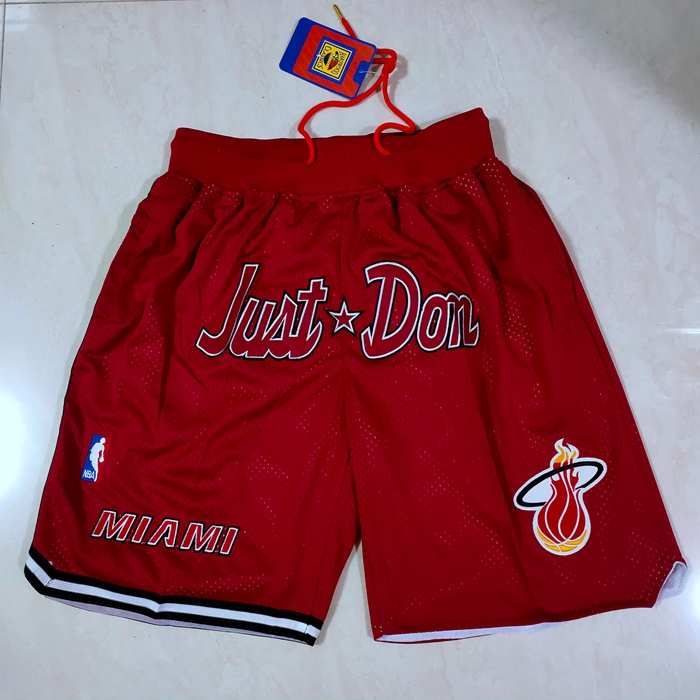 Miami Heat Just Don Red NBA Shorts 02