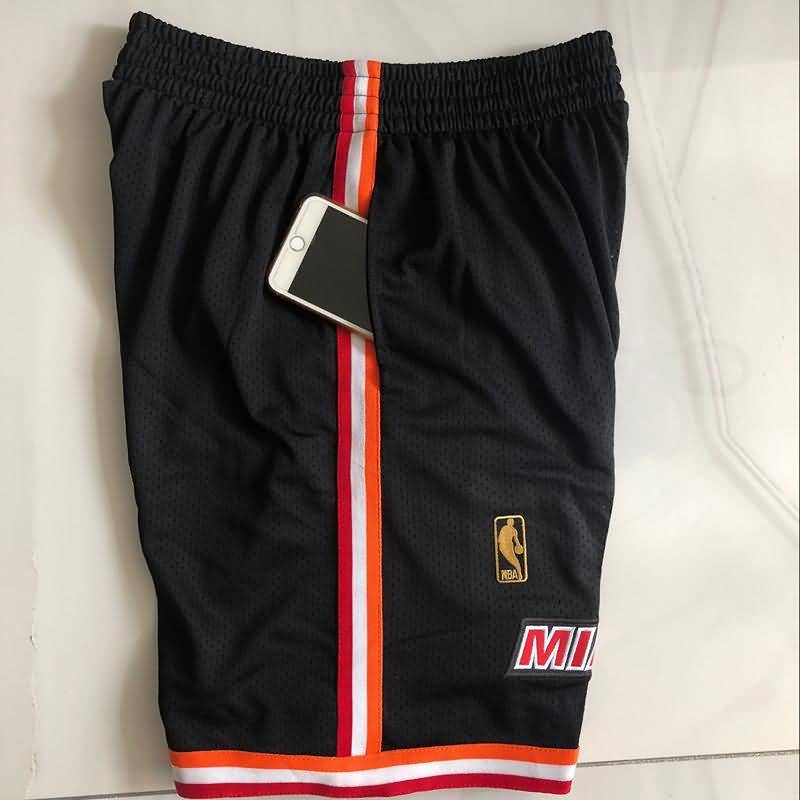 Miami Heat Mitchell&Ness Black Basketball Shorts 02