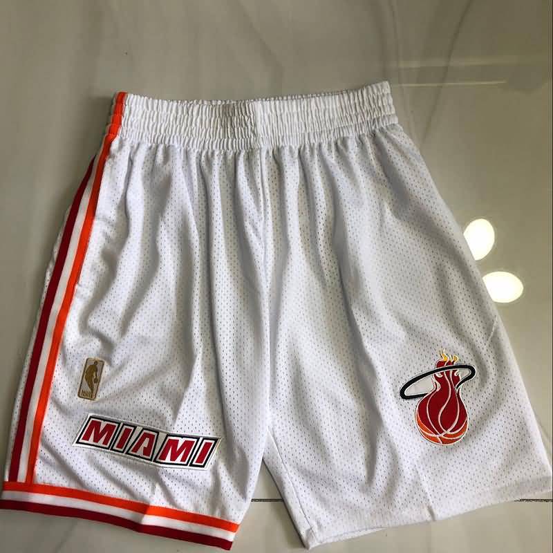 Miami Heat Mitchell&Ness White Basketball Shorts