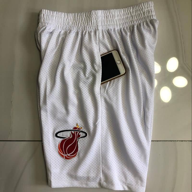 Miami Heat Mitchell&Ness White Basketball Shorts