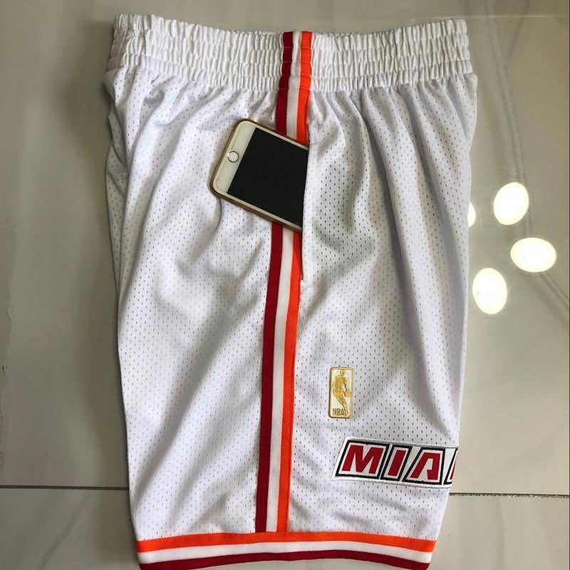 Miami Heat Mitchell&Ness White Basketball Shorts