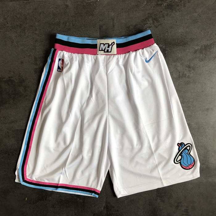 Miami Heat White City NBA Shorts