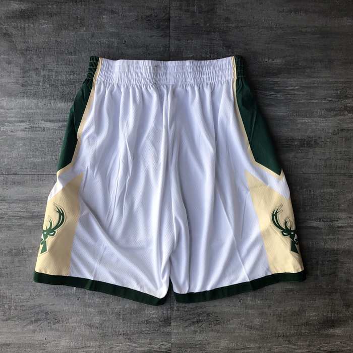 Milwaukee Bucks White NBA Shorts