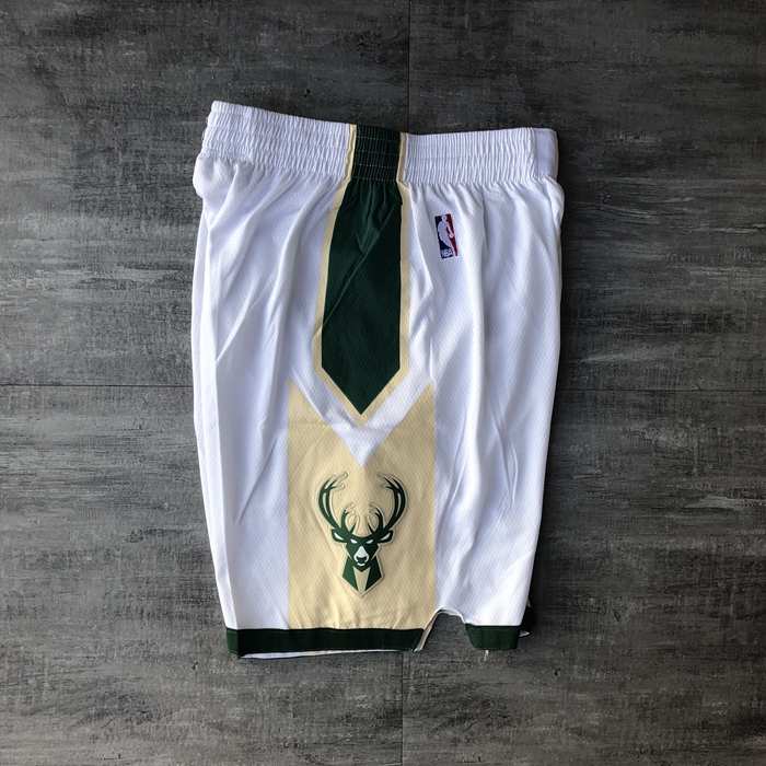 Milwaukee Bucks White NBA Shorts