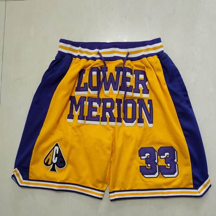 High School BRYANT Just Don Yellow NCAA Shorts