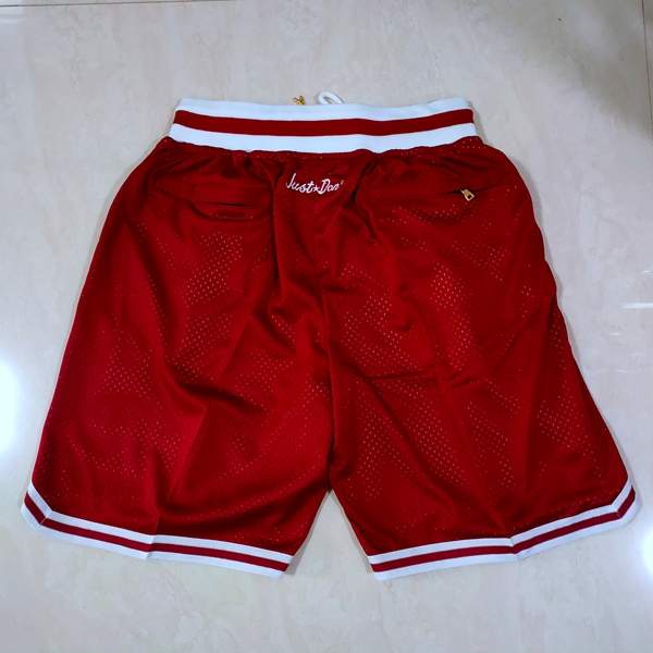 High School JAMES Just Don Red NCAA Shorts