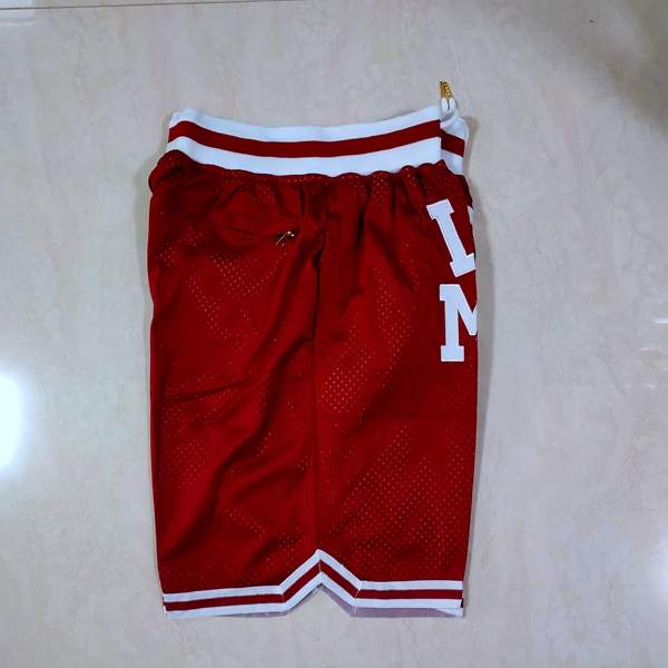 High School JAMES Just Don Red NCAA Shorts