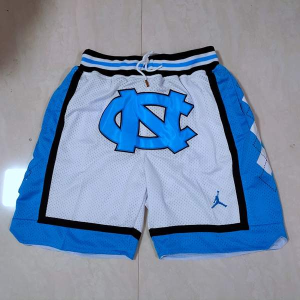 North Carolina Tar Heels Just Don White NCAA Shorts 02