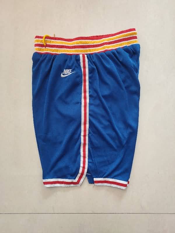 New York Knicks Blue Basketball Shorts 02