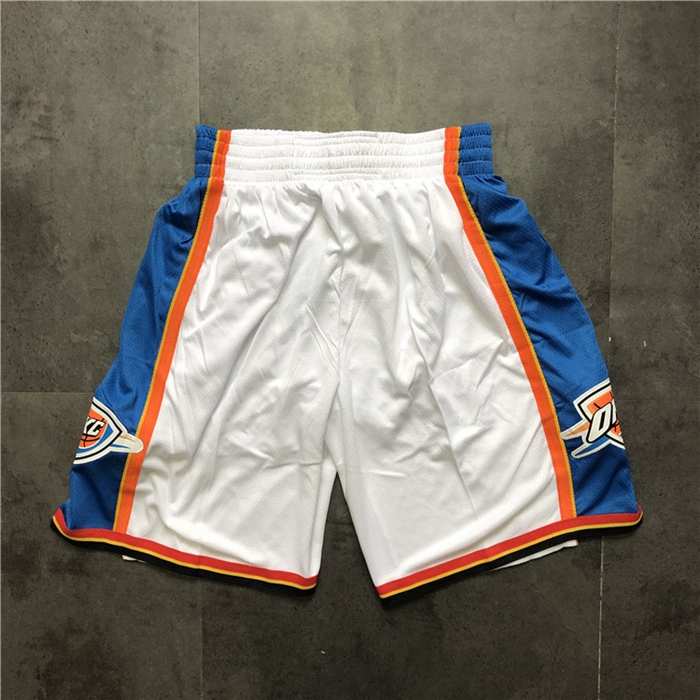 Oklahoma City Thunder White NBA Shorts