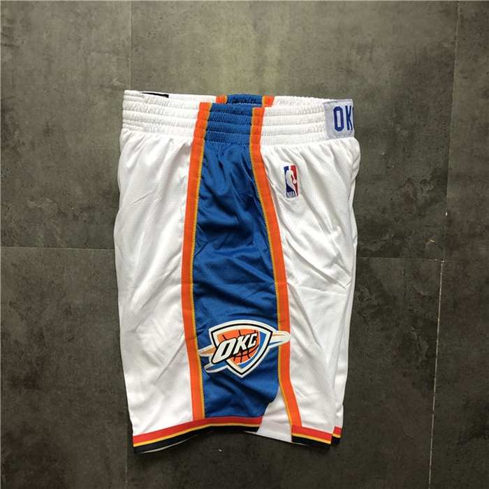 Oklahoma City Thunder White NBA Shorts