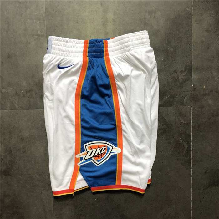 Oklahoma City Thunder White NBA Shorts