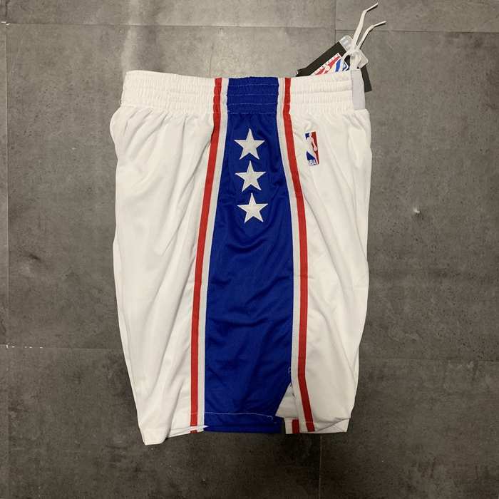 Philadelphia 76ers White NBA Shorts