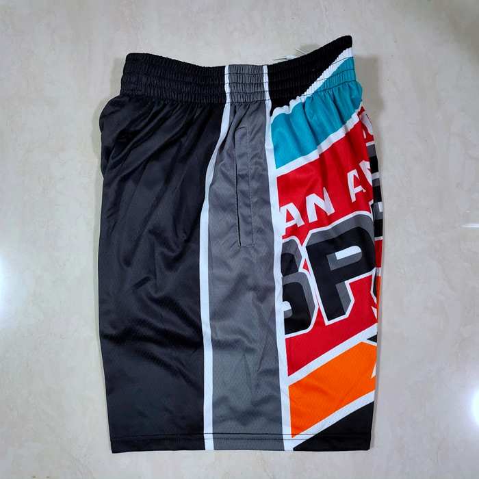 San Antonio Spurs Mitchell&Ness Black Red NBA Shorts