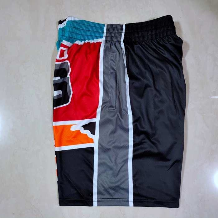 San Antonio Spurs Mitchell&Ness Black Red NBA Shorts