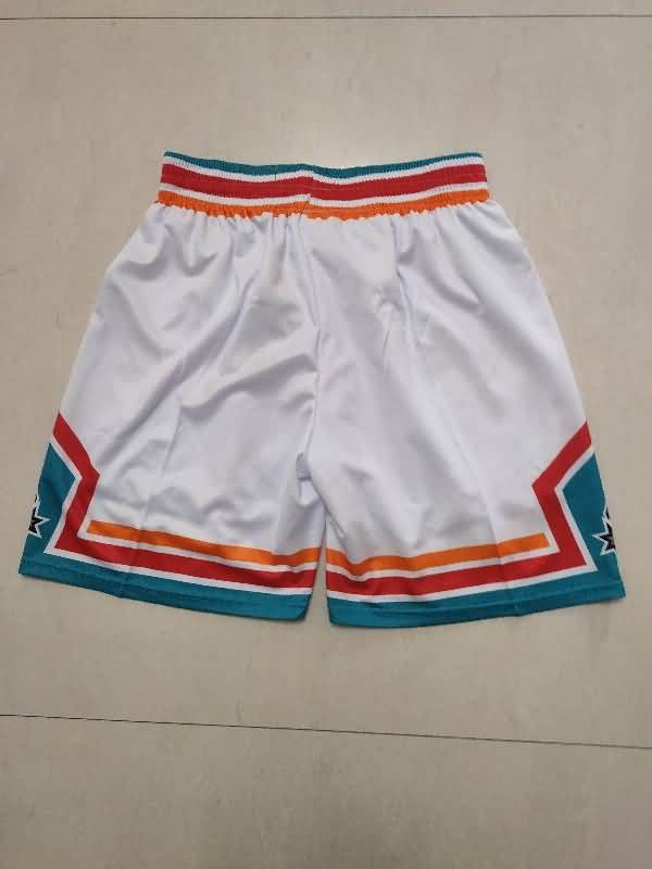 San Antonio Spurs White Basketball Shorts 02