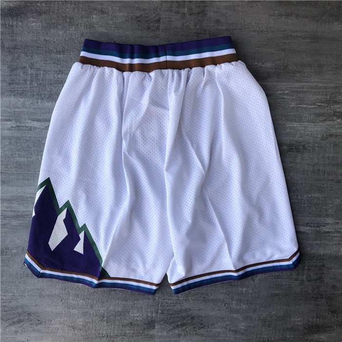 Utah Jazz White Classics NBA Shorts 02