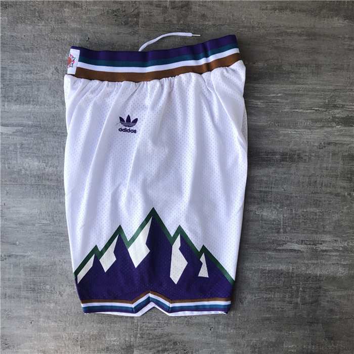 Utah Jazz White Classics NBA Shorts 02