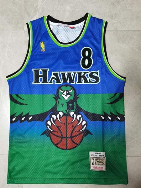 Atlanta Hawks 1986/87 Blue #8 SMITH Classics Basketball Jersey (Stitched)