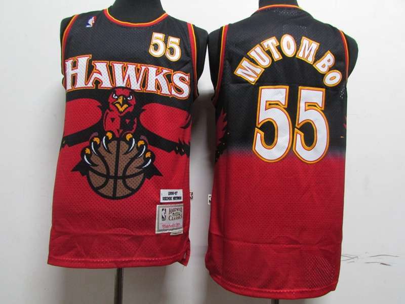 Atlanta Hawks 1996/97 Black Red #55 MUTOMBO Classics Basketball Jersey (Stitched)