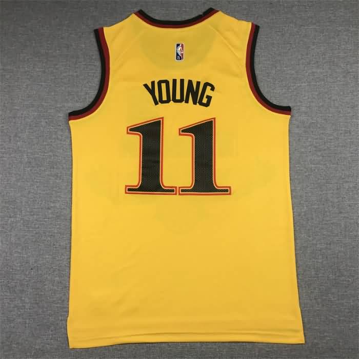 Atlanta Hawks 21/22 Yellow #11 YOUNG City Basketball Jersey (Stitched)