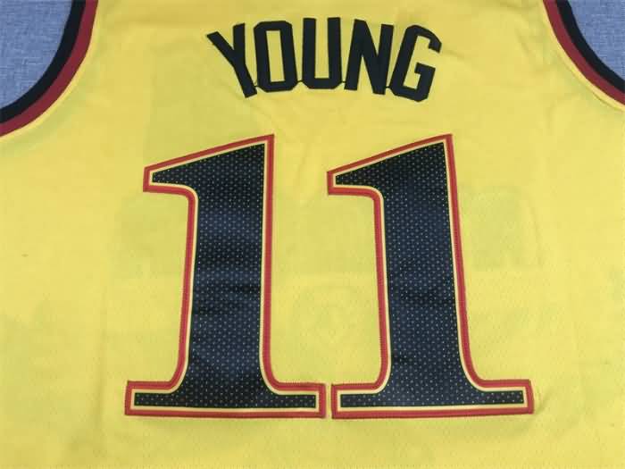 Atlanta Hawks 21/22 Yellow #11 YOUNG City Basketball Jersey (Stitched)