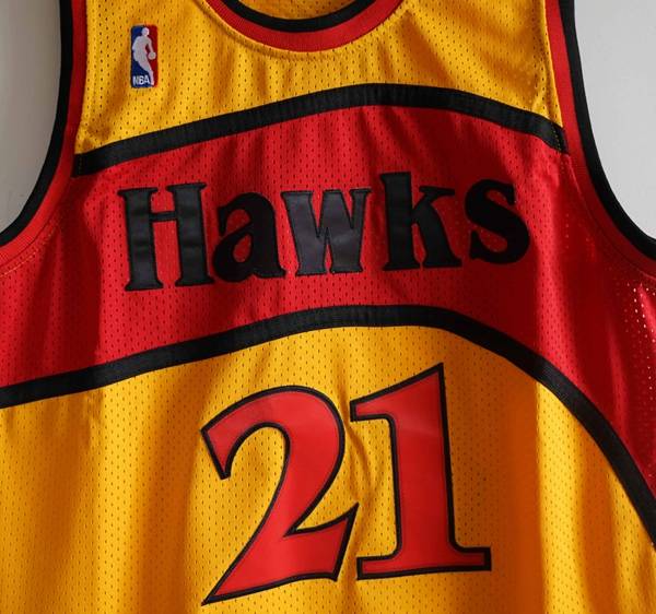 1986/87 Atlanta Hawks Yellow #21 WILKINS Classics Basketball Jersey (Stitched)