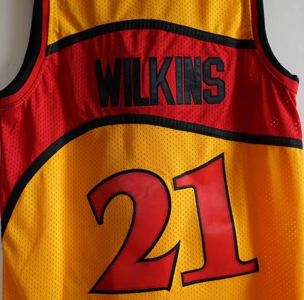 1986/87 Atlanta Hawks Yellow #21 WILKINS Classics Basketball Jersey (Stitched)