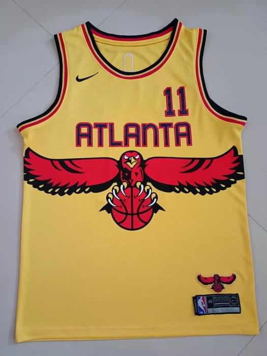 Atlanta Hawks Yellow #11 YOUNG Basketball Jersey (Stitched)