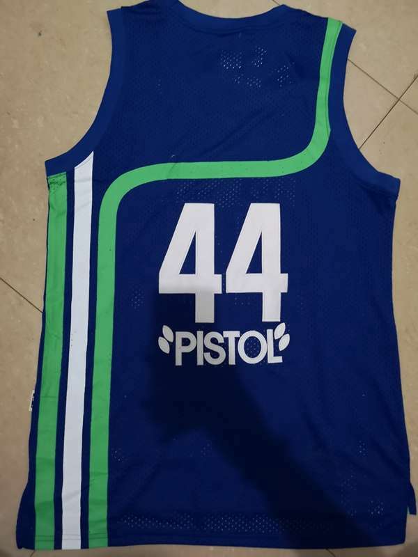 Atlanta Hawks Blue #44 PISTOL Classics Basketball Jersey (Stitched)