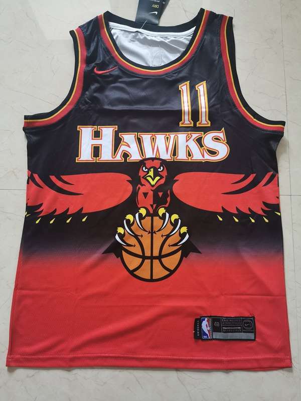 Atlanta Hawks Black Red #11 YOUNG Classics Basketball Jersey (Stitched)