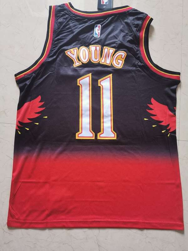 Atlanta Hawks Black Red #11 YOUNG Classics Basketball Jersey (Stitched)