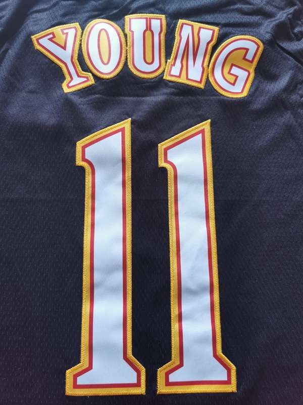 Atlanta Hawks Black Red #11 YOUNG Classics Basketball Jersey (Stitched)