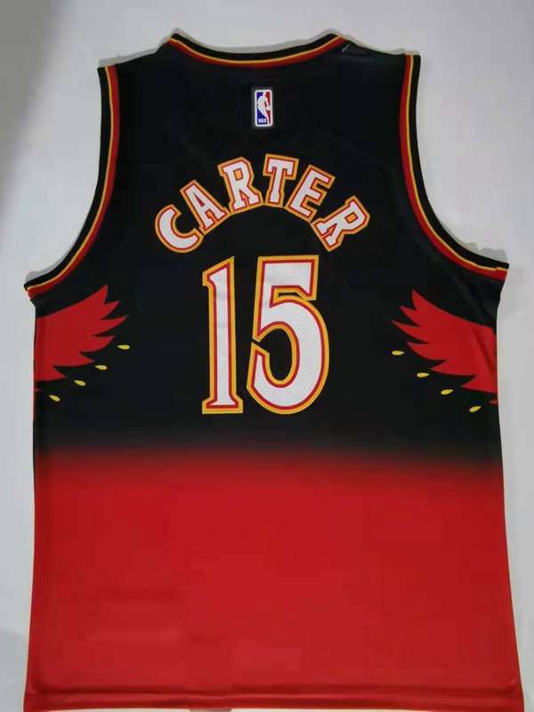 Atlanta Hawks Black Red #15 CARTER Classics Basketball Jersey (Stitched)